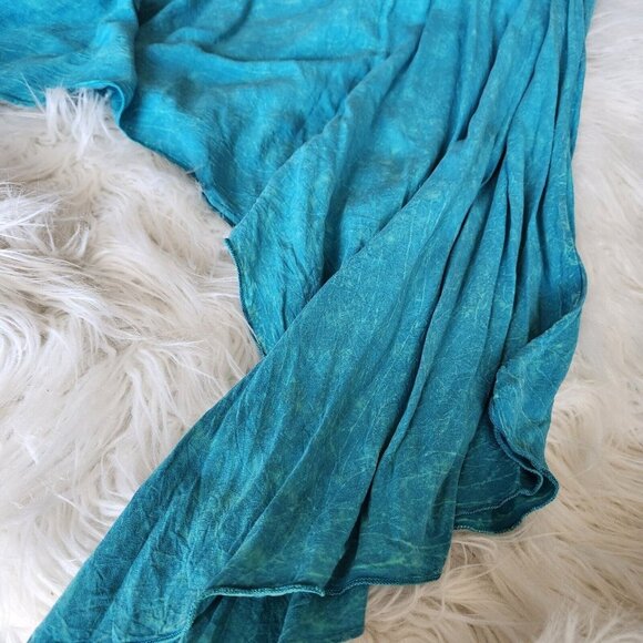 T-Party Turquoise Swing Dress size Large Embroidery Boho Hippie Sleeveless - Picture 11 of 16